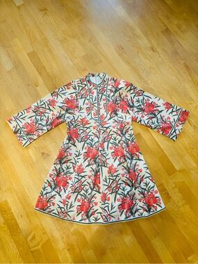 Tuckernuck White Dress with Red Floral Print